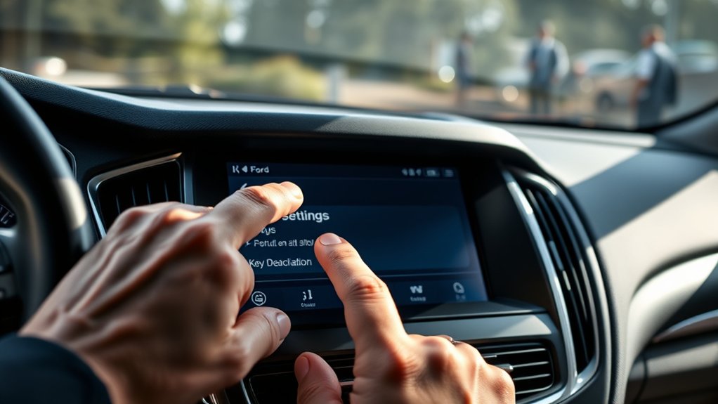 deactivate ford key via settings menu