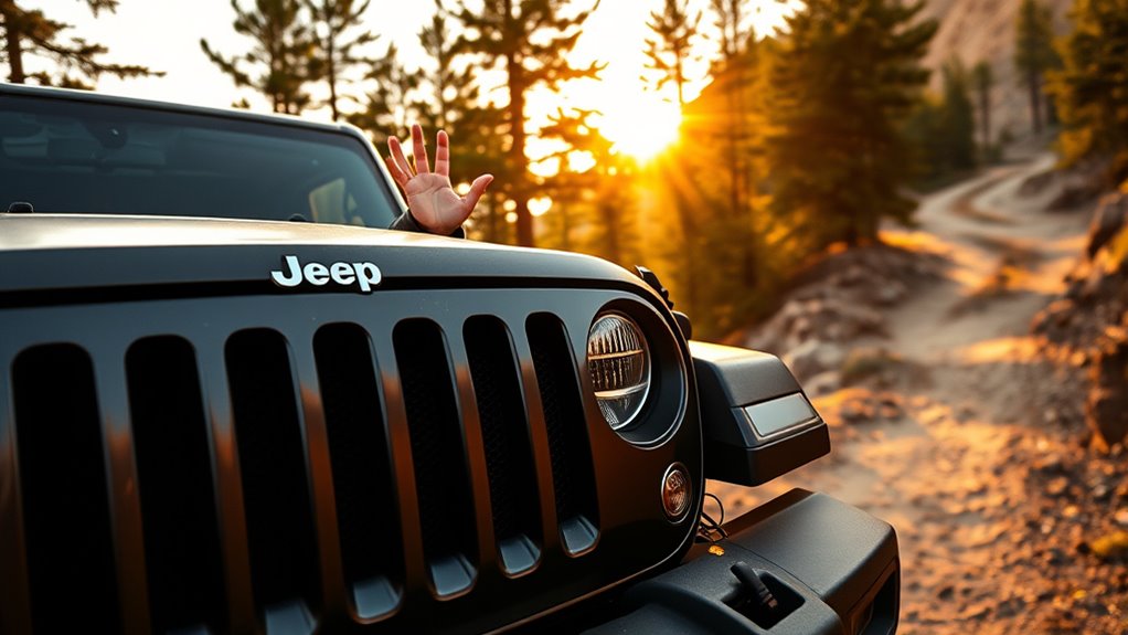 jeep drivers greet briefly