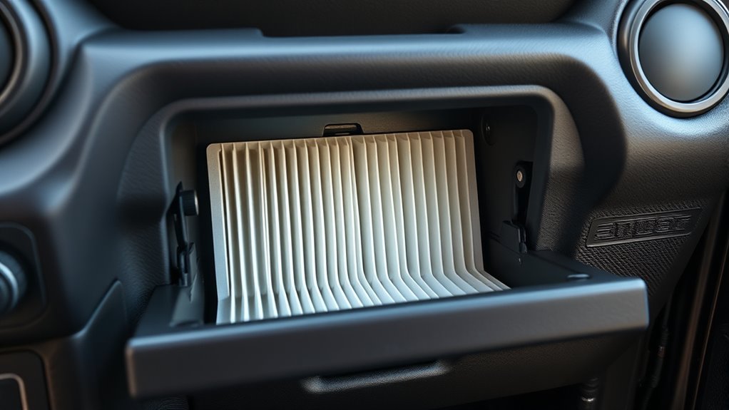 locate cabin filter housing behind glove box
