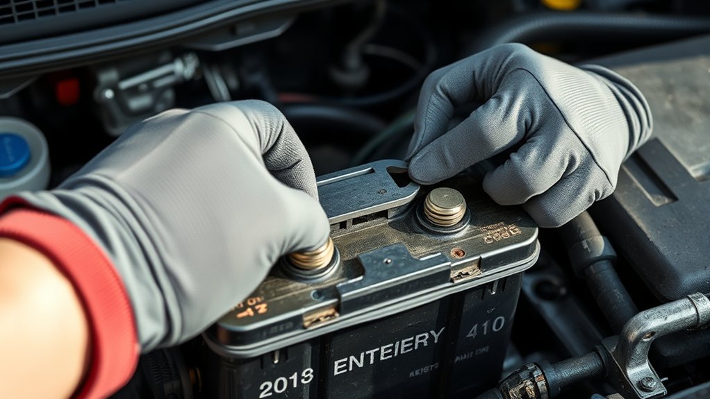 remove battery hold down safely and lift