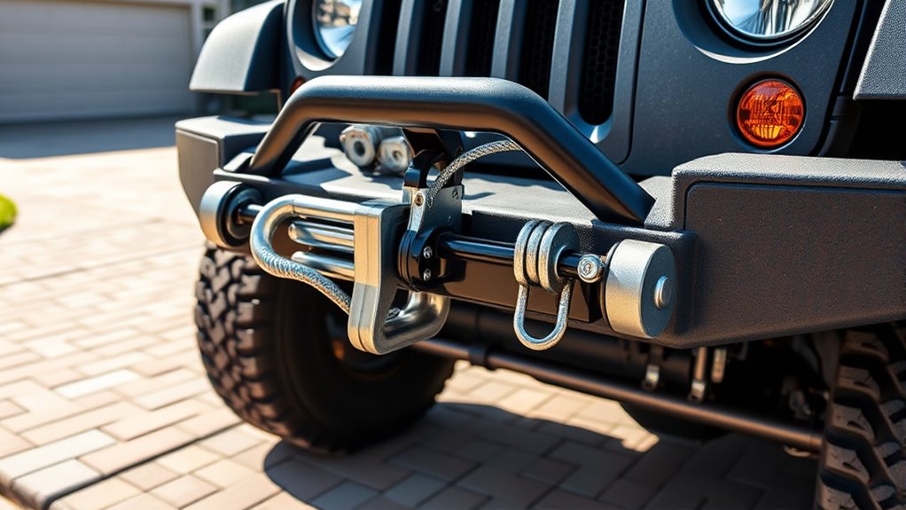 tow bar safety cables properly secured