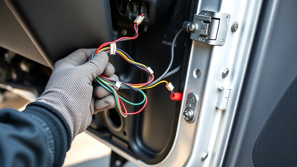 unplug door harness carefully